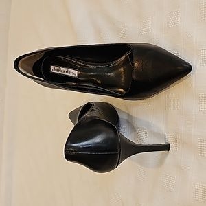 Charles David Black Leather Pumps Size 9 Classic